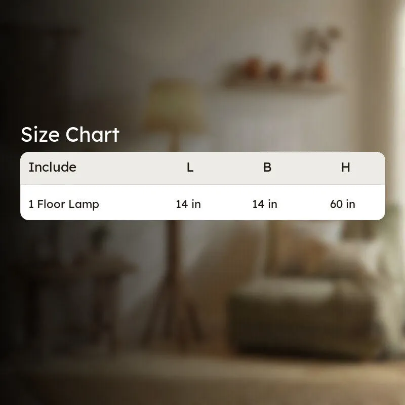 Diora Wooden Floor Lamp With Fabric Shade media 9