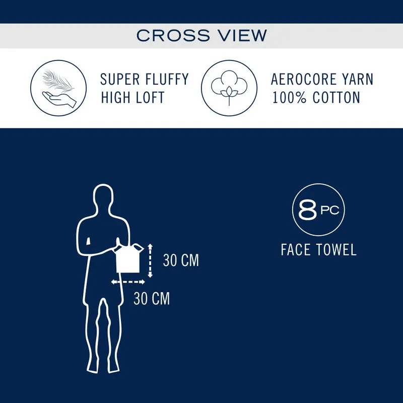 Nautica Riviera Soft Cotton Hand & Face Towel (White & Blue) - Set Of Eight media 8