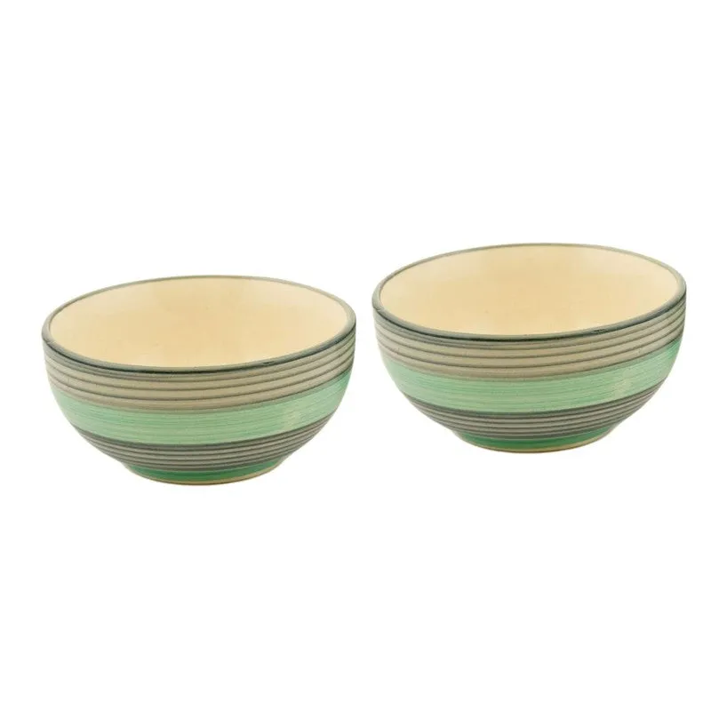 Morsel Ceramic Snack Bowls (Green, 180 mL Each) - Set Of Six media 4