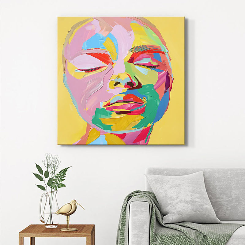 Expressionist Face Wall Painting