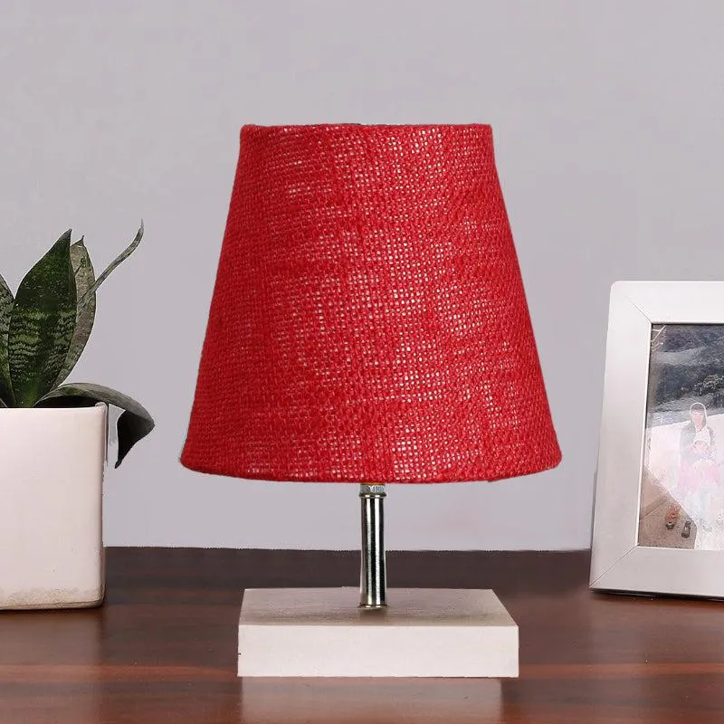Alsa Jute Table Lamp - Maroon,White media 3