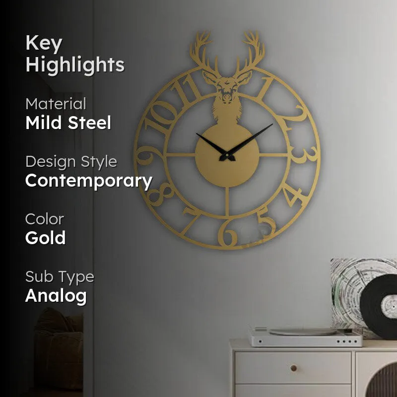 Golden Silent Wall Clock - Gold media 2