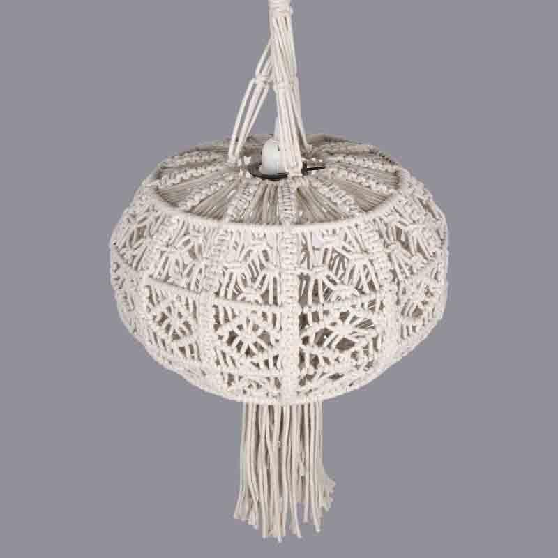LunaWeave Cotton Ceiling Lamp - Beige media 5