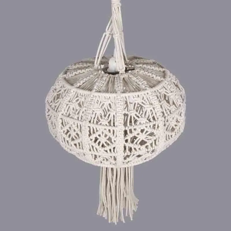 LunaWeave Cotton Ceiling Lamp - Beige media 5