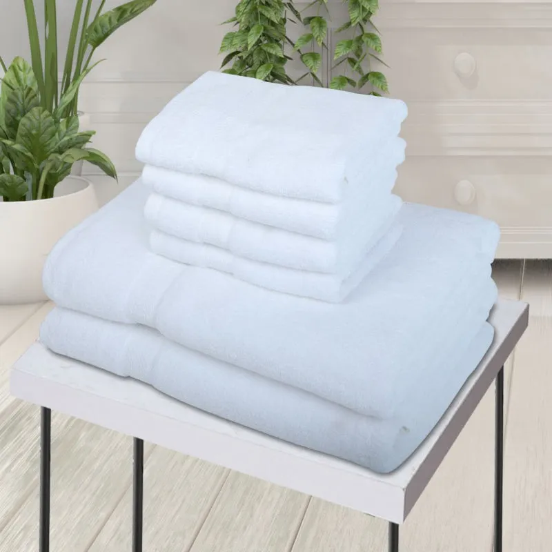 Misora Hand & Face Towel Combo (White) - Six Piece Set media 1