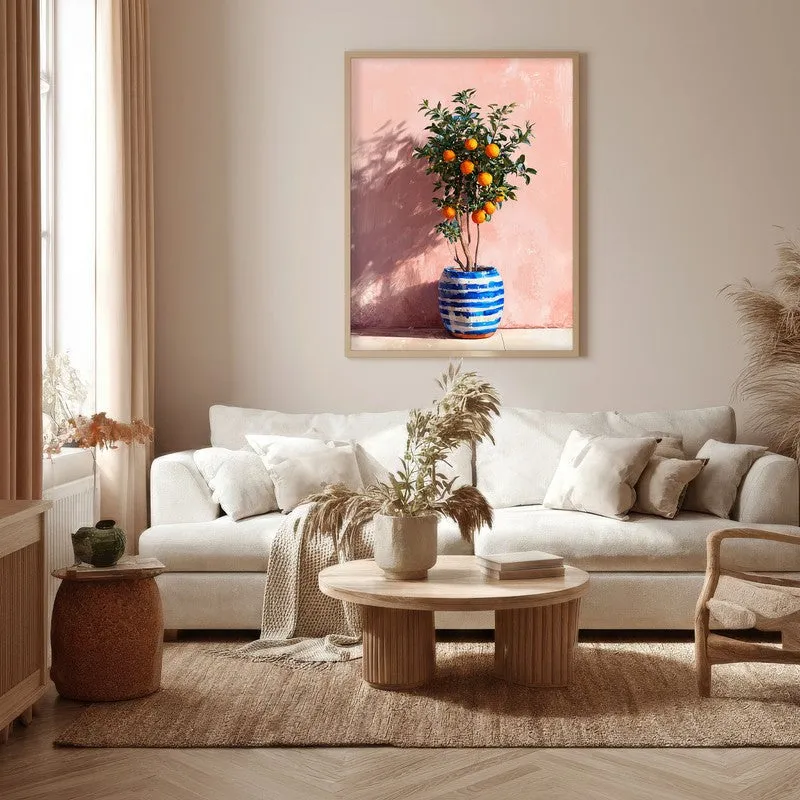 Sunlit Citrus Canvas Wall Painting - Brown Frame media 5