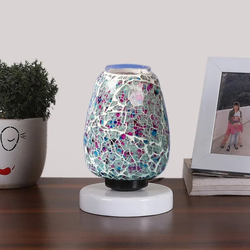Crystalora Glass Table Lamp With Wooden Base - Multicolor media 4