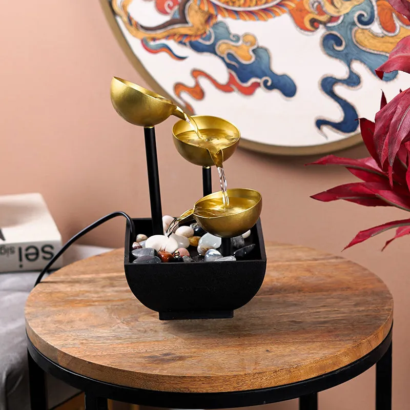 Vessel Flow Table Top Fountain - Gold media 6