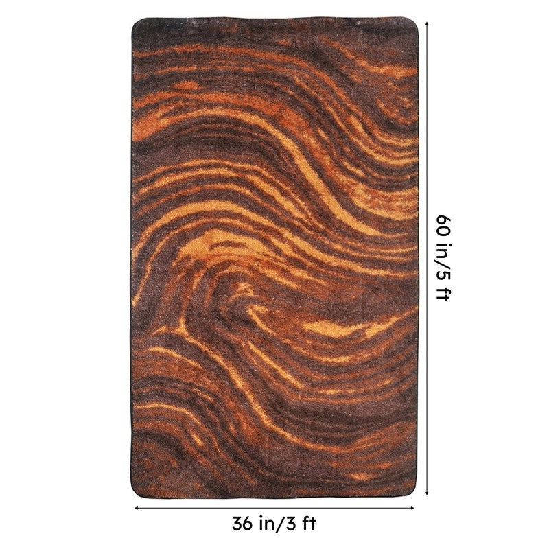 Alderman Abstract Micro Fiber Area Rug - Brown & Beige media 7