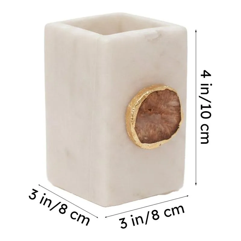 Kade Marble Agate Stationary Holder - Brown media 6