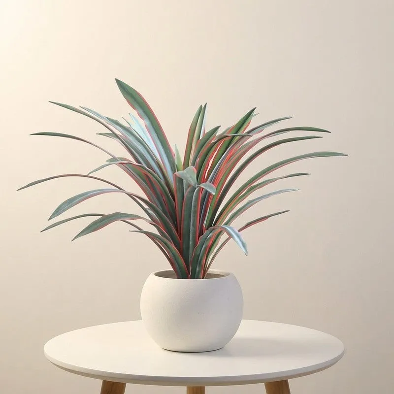 Serenity Leaf Artificial Plant With Black Plastic Pot - 1.3 ft media 1