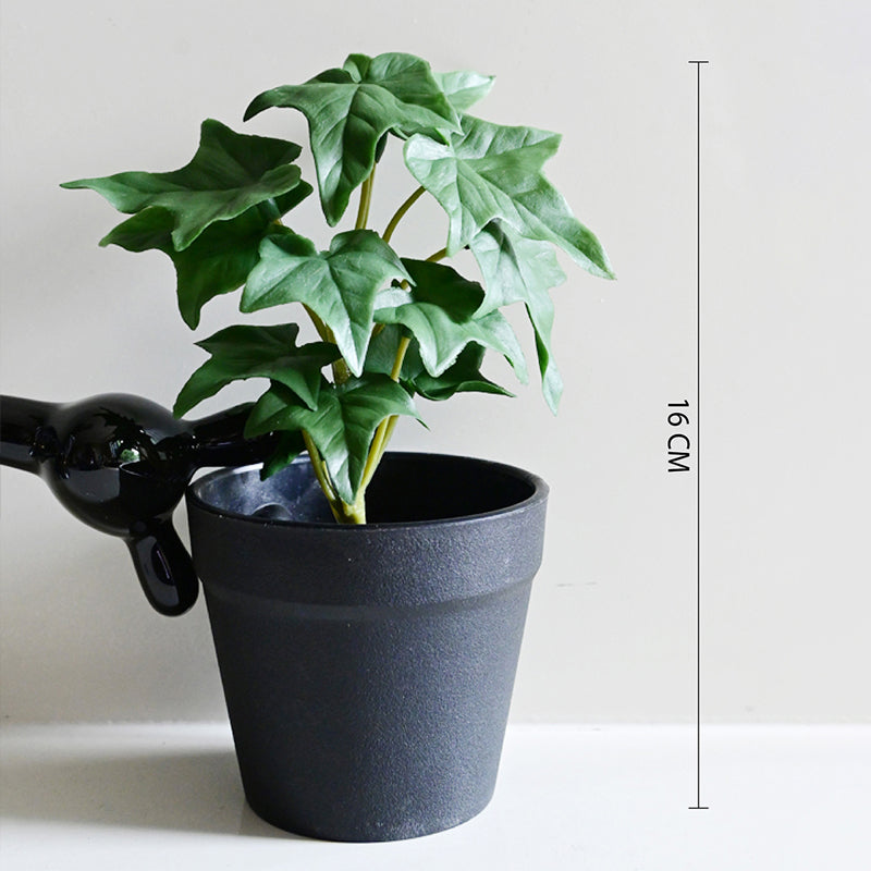 Ivette Artificial Mini Ivy Plant With Basic Black Plastic Pot (Dark Green) - 16 cm media 7