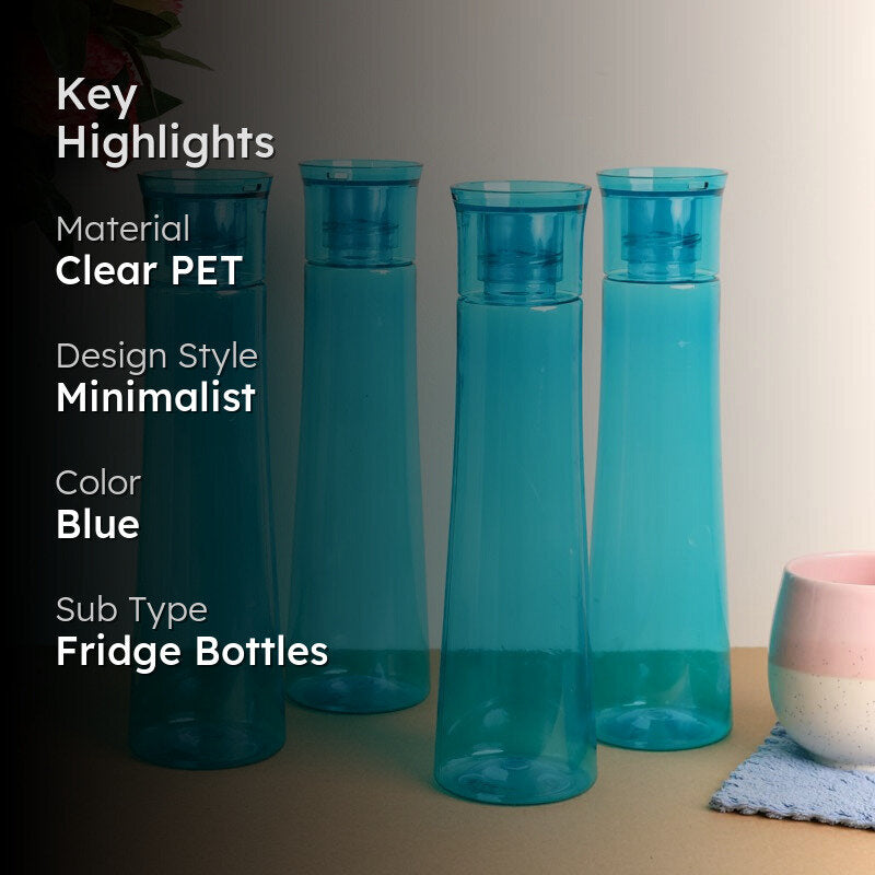 AquaMist Blue Clear PET Bottle (1000 mL Each) - Set Of Four media 2
