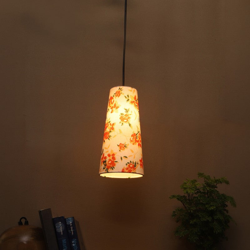 Solarae Metal Ceiling Lamp - White & Orange