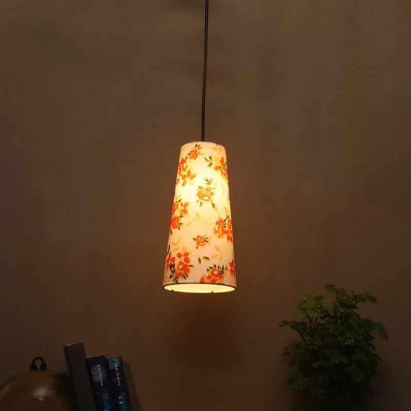 Solarae Metal Ceiling Lamp - White & Orange media 1