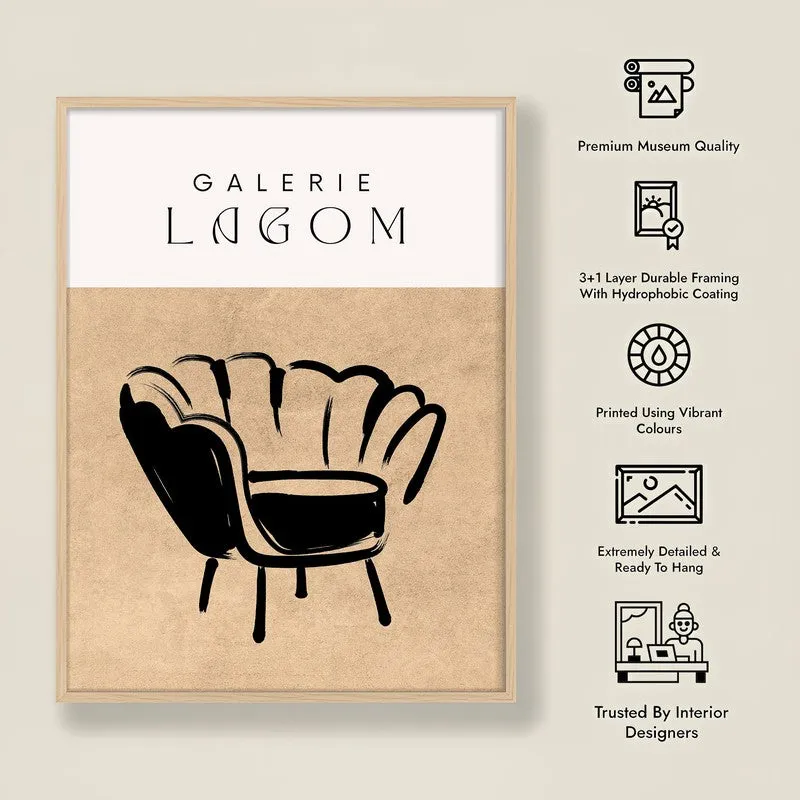 Lagom Lounge Canvas Wall Painting With Brown Frame media 9