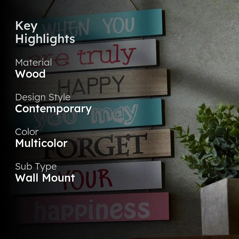 When You Are Truly Happy Motivational Quote Wooden Wall Accent media 2