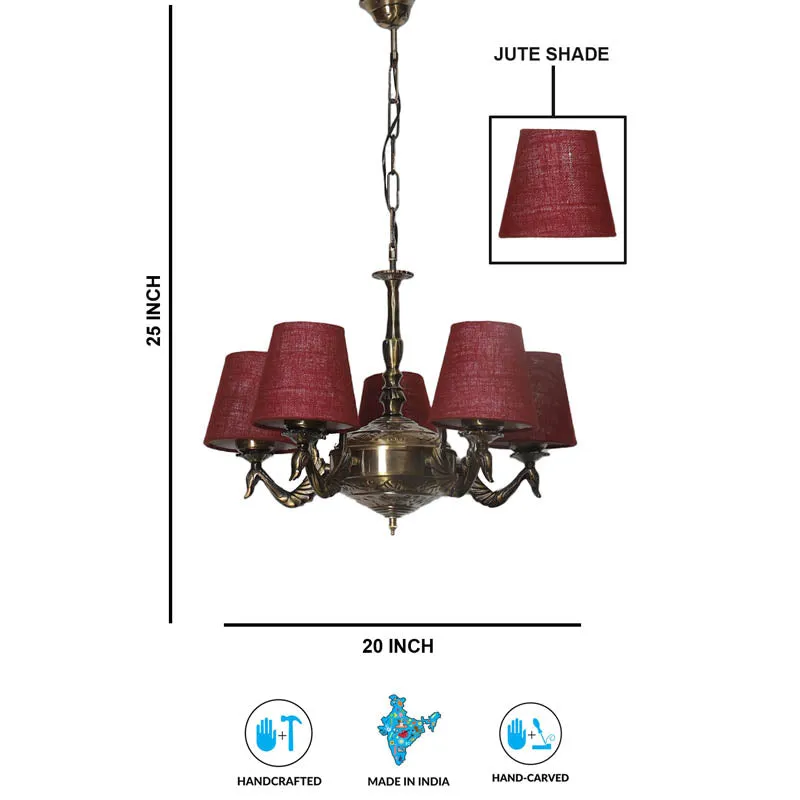 Brunette Conical Golden Antique Ceiling Lamp media 6