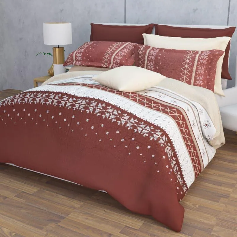 Mazaya Stripe Cotton Bedsheet (Brown) - 210 TC media 1