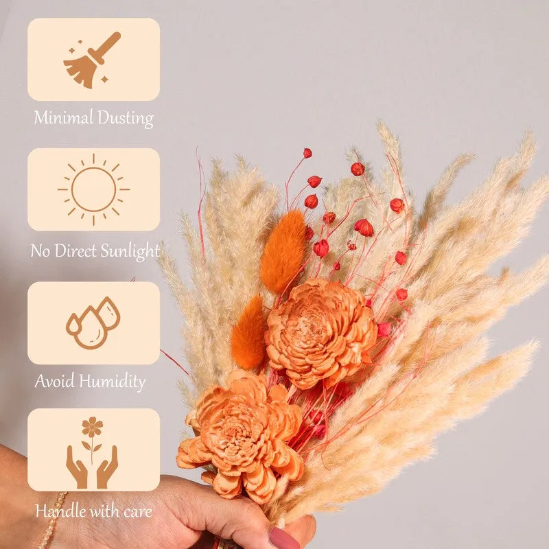 Floral Delight Dried Flower Bunch - Orange media 5