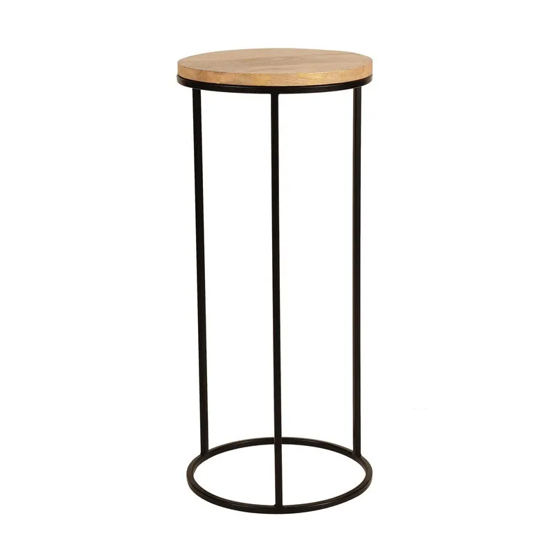 Wooden Top Base Aluminum Side Table - Small media 3