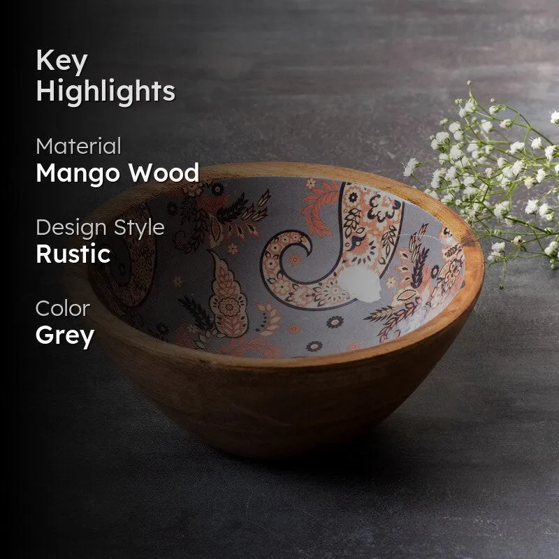 Dishlyn Mango Wood Round Serving Bowls media 2