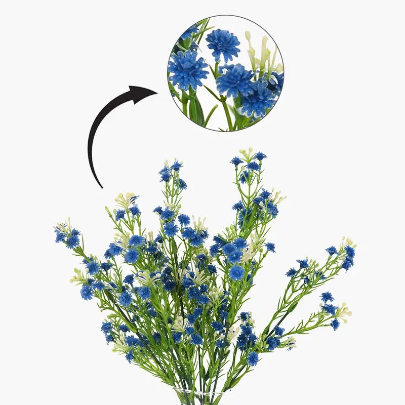 Aurevine Artificial Silk Faux Flowers (Blue,1.16 feet) - Set Of Two media 5