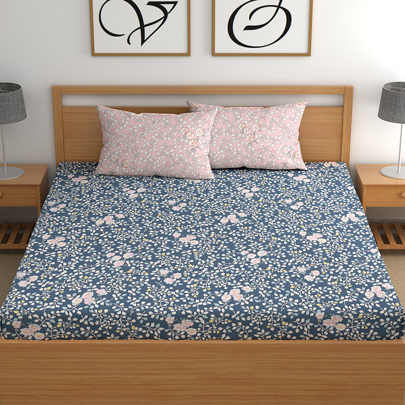 Blooming Nebulae Floral Microfiber Microfiber Bedsheet - 150 GSM media 5