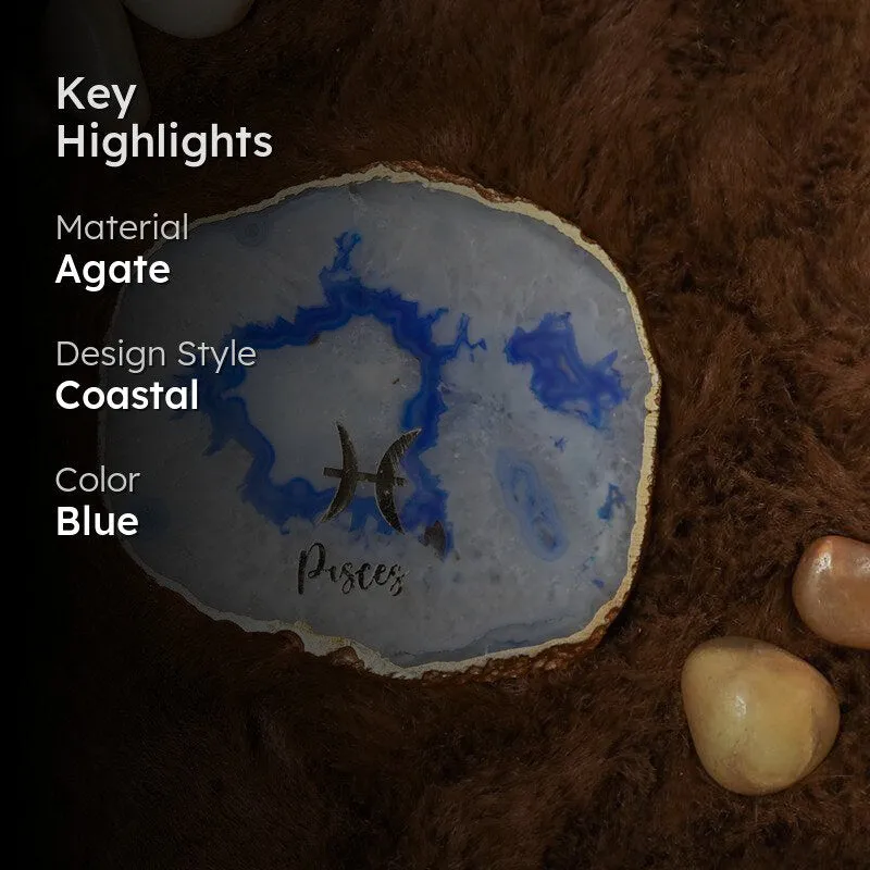 Pisces Agate Coaster - Blue media 2