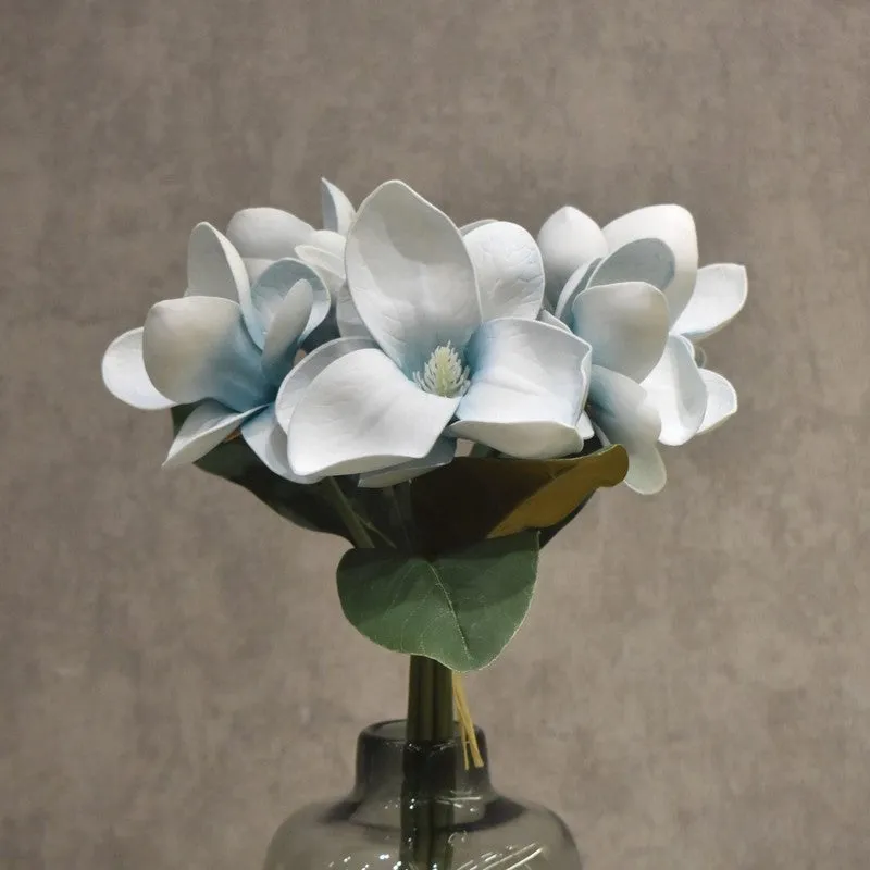 Classic Magnolia Artificial Flower Bunch - Blue media 4