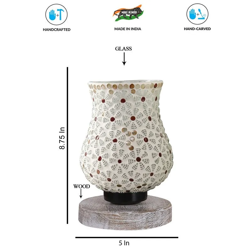 Glintera Mosaic Glass Table Lamp With Wooden Base - Multicolor media 8