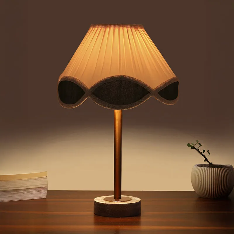 Valenica Rodin Wooden Table Lamp - White,Copper,White media 1