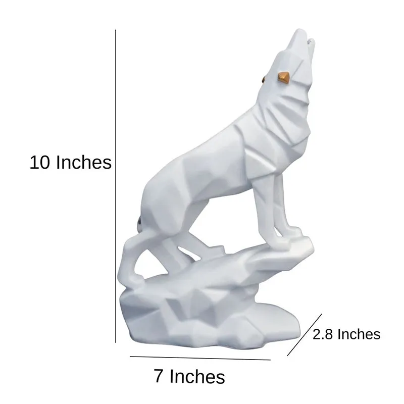 Geometric Wolverine Howl Showpiece - White media 4