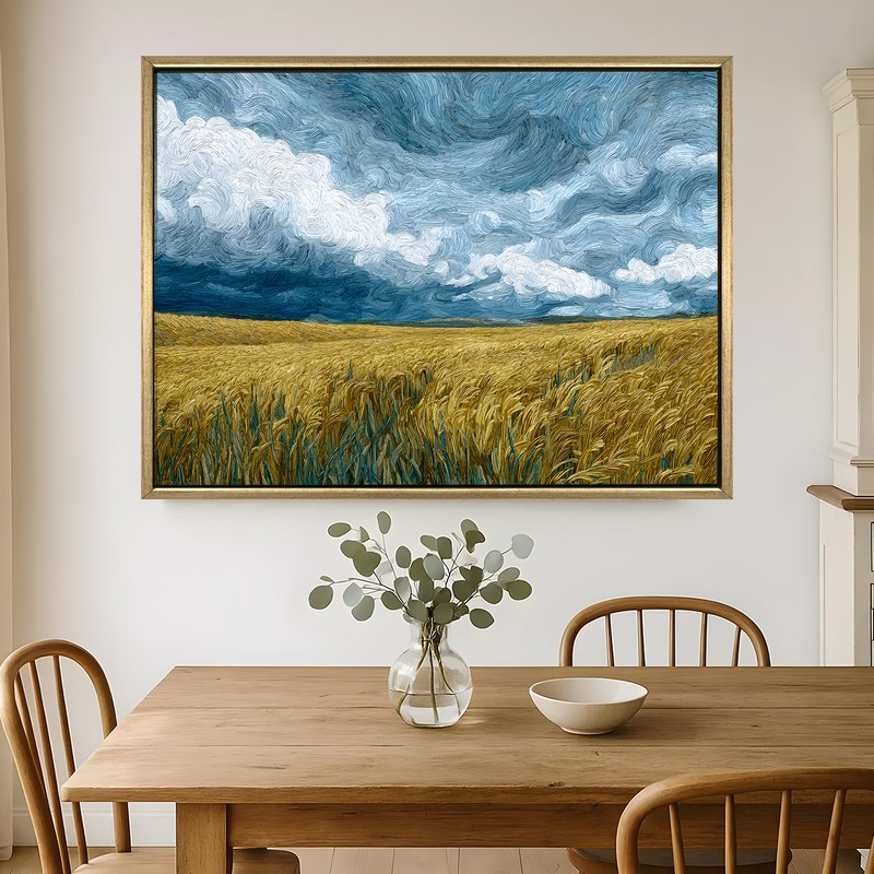 Harvest Sky Canvas Wall Painting With Frame
