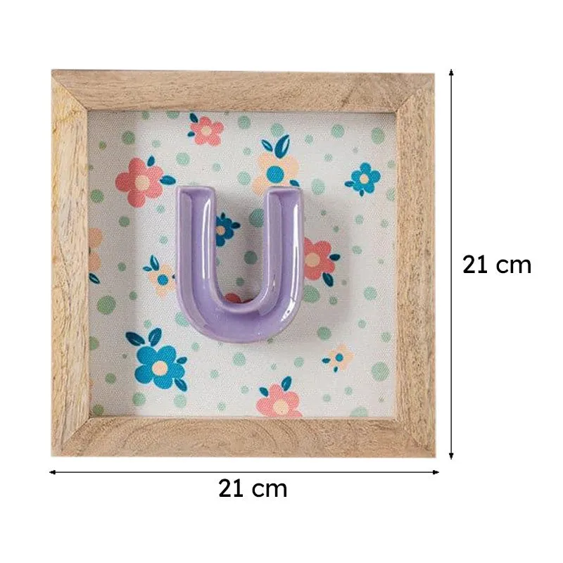 (U) Mini Mottled Mono Ceramic & Wooden Wall Accent - Purple media 6