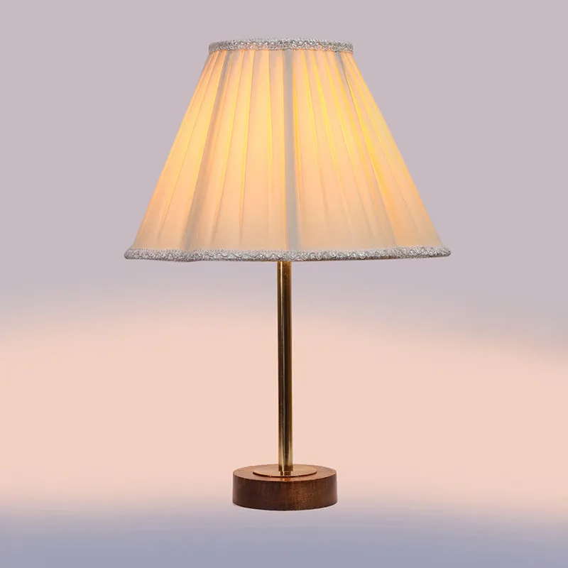 Pleatra Rodin Wooden Table Lamp - Ivory,Gold,Brown media 5