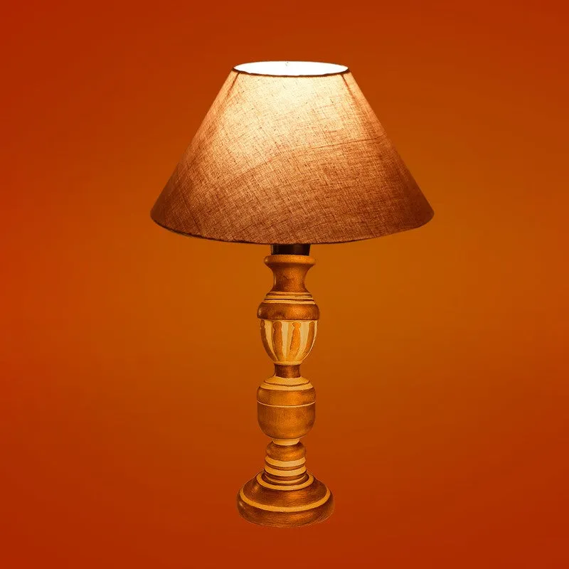 Zenrae Vire Wooden Table Lamp - Grey media 7