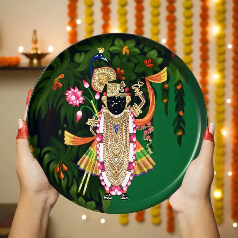Festive Folklore Decorative Wall Plate With Stand - Set Of Two media 4