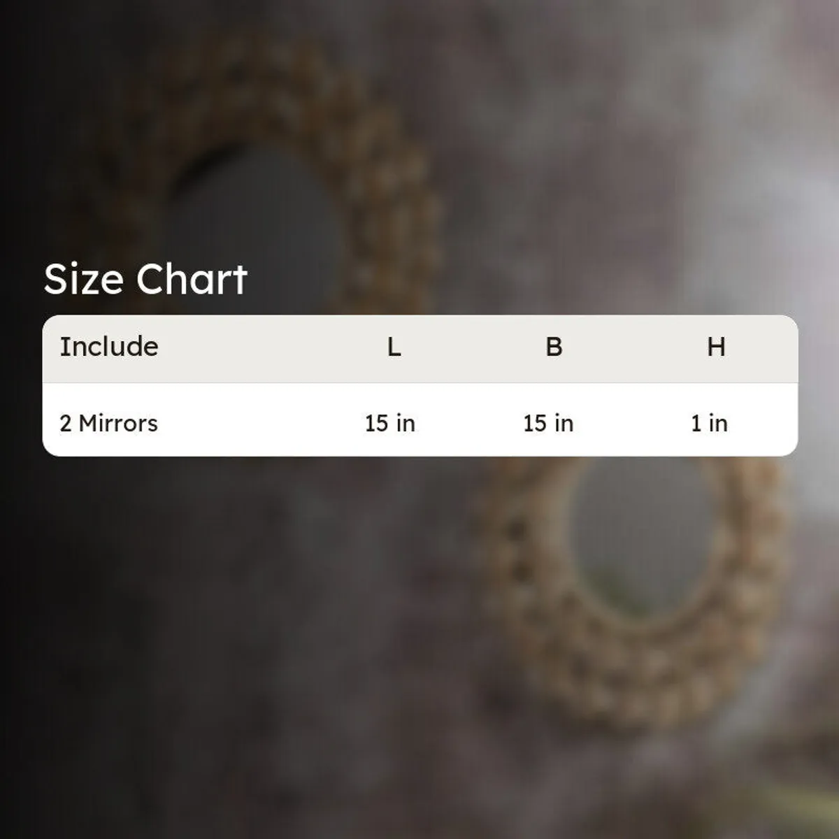 Round gold rose-detail mirror shown with a 37 cm width indicator