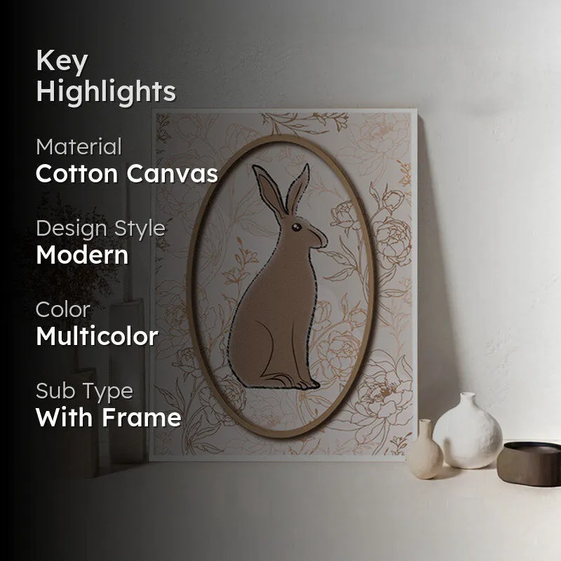 Bunny Vines Wall Art with White Frame media 2
