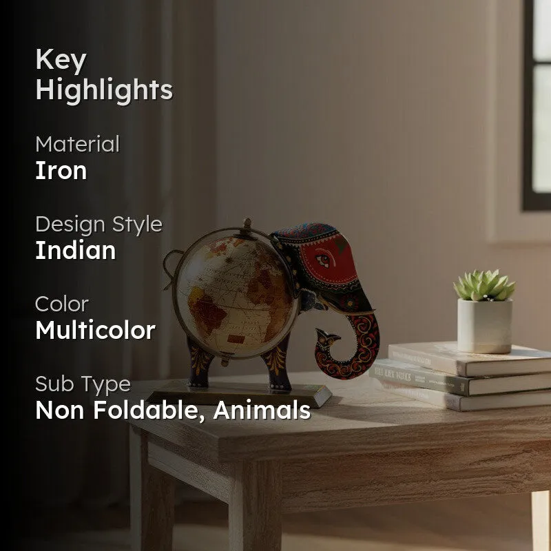 Elephanto Globe Iron Showpiece media 2