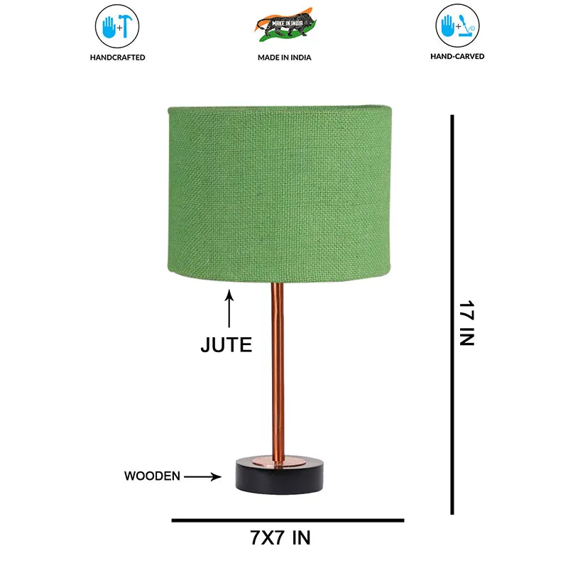 Sienna I Rodin Wooden Table Lamp - Green,Copper,Black media 7