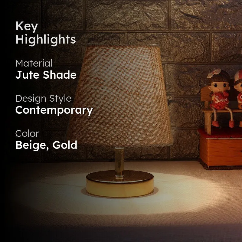 Alba Jute Table Lamp - Beige,Gold media 2