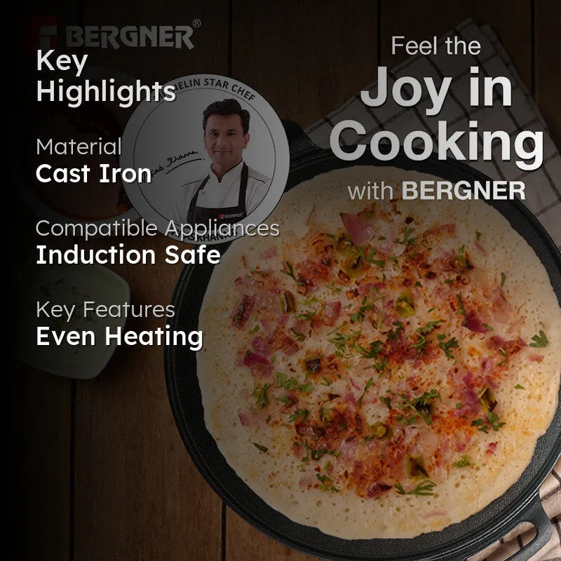 Bergner Arden Double Handled Cast Iron Tawa - 31 cm media 2