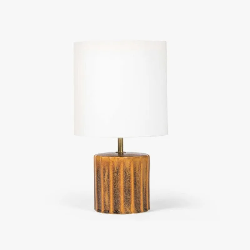 Orange Tree Doric Brown Ceramic Table Lamp - White,Brown media 3
