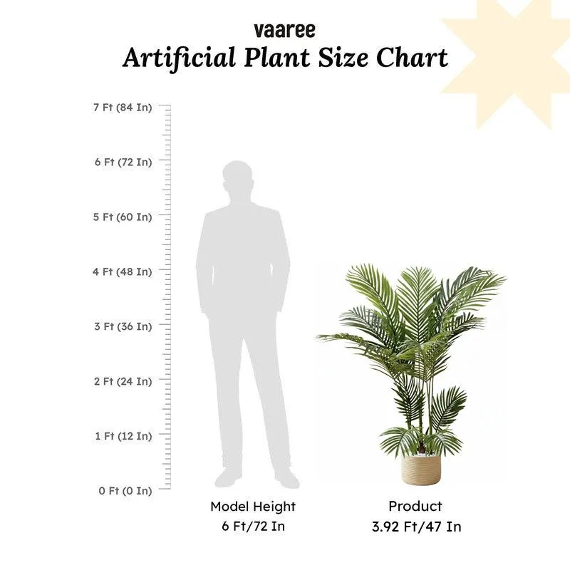 Palmora Artificial Areca Palm Plant With Black Plastic Pot - 3.9 ft media 7