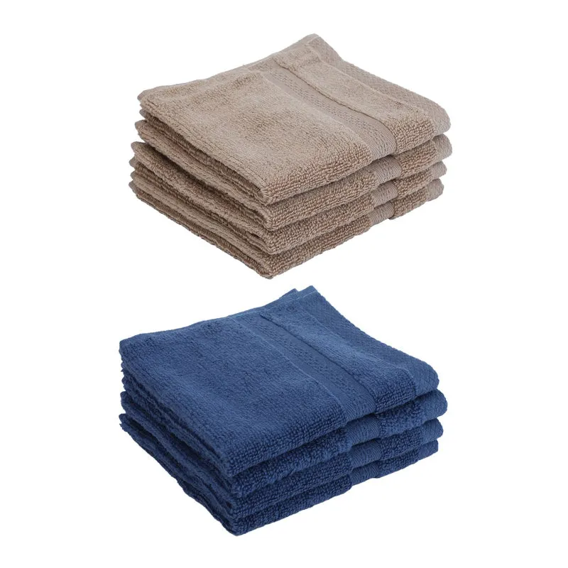 Miorah Face Towel (Beige & Blue) - Set Of Eight media 3