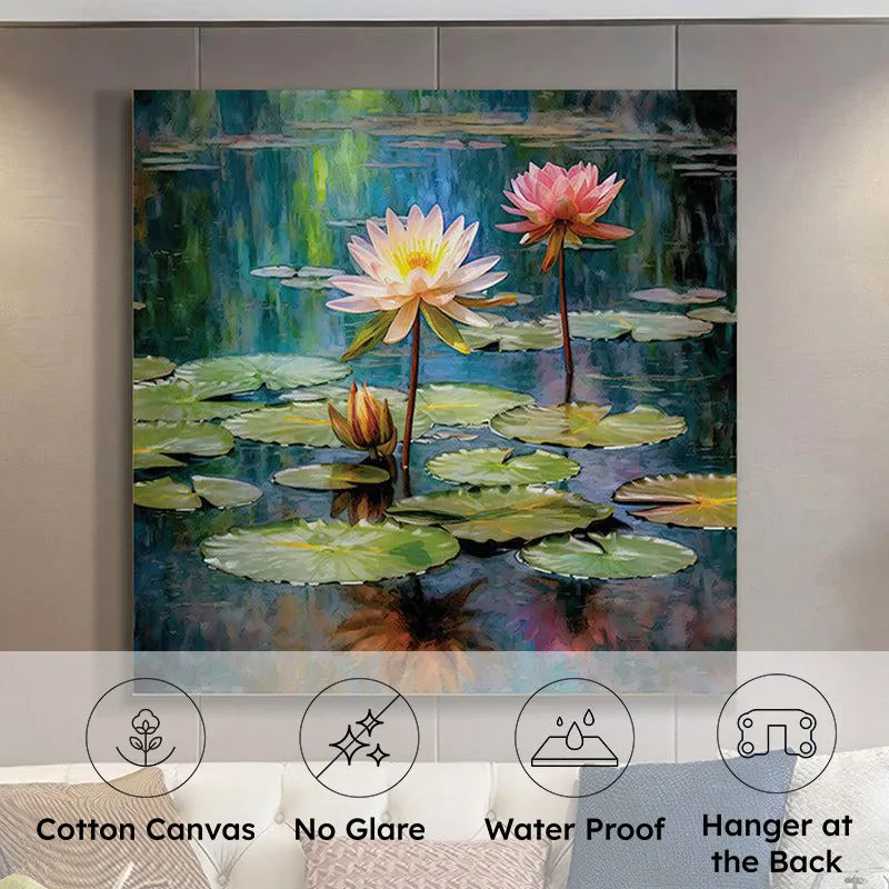 Water Lilies Wall Painting media 6
