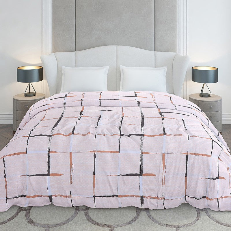 Monte Carlo Blockscape Geometric Polyester Duvet Covers (Peach) - 210 GSM media 4