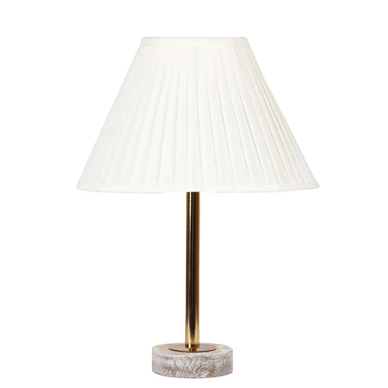 Pleatra Rodin Wooden Table Lamp - White,Gold,White media 4
